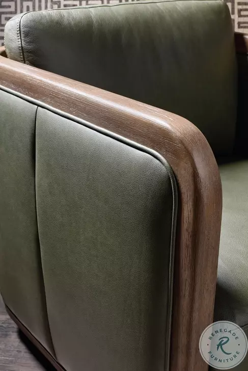Brindle Hollow Verona Forest Leather Accent Chair