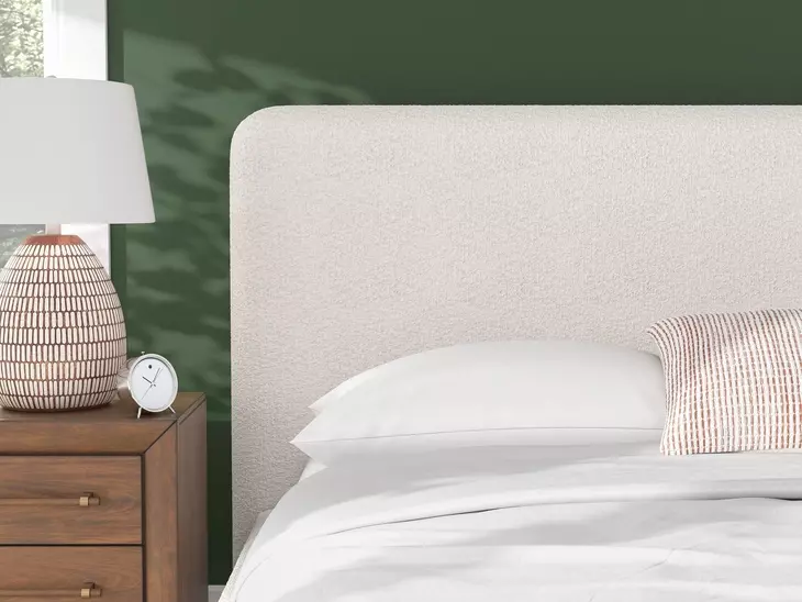 Whittgate Beige Performance Fabric King Upholstered Panel Bed