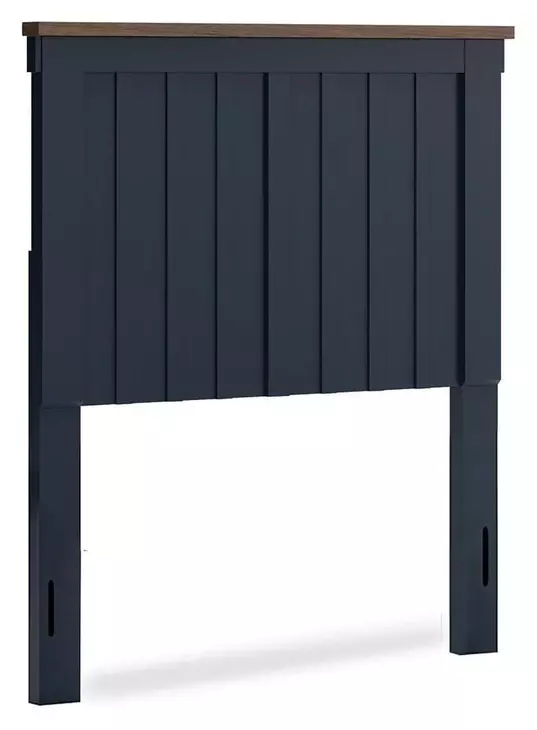Landocken Dark Slate Blue and Light Brown Twin Panel Headboard