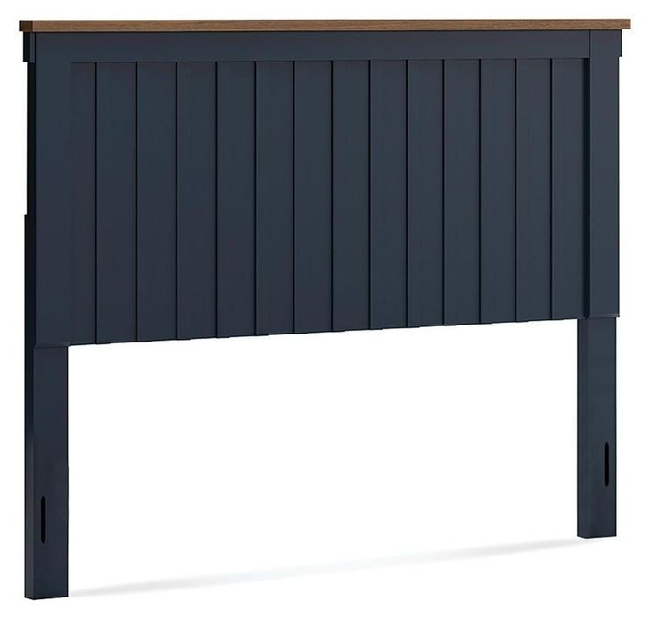 Landocken Dark Slate Blue and Light Brown Queen Panel Headboard