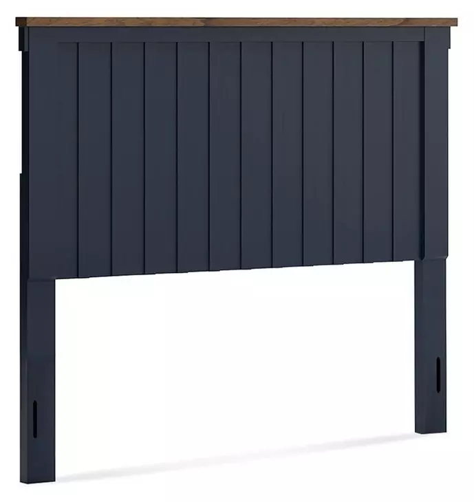 Landocken Dark Slate Blue and Light Brown Full Panel Headboard