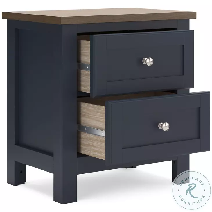Landocken Brown And Blue 2 Drawer Nightstand From Home Gallery