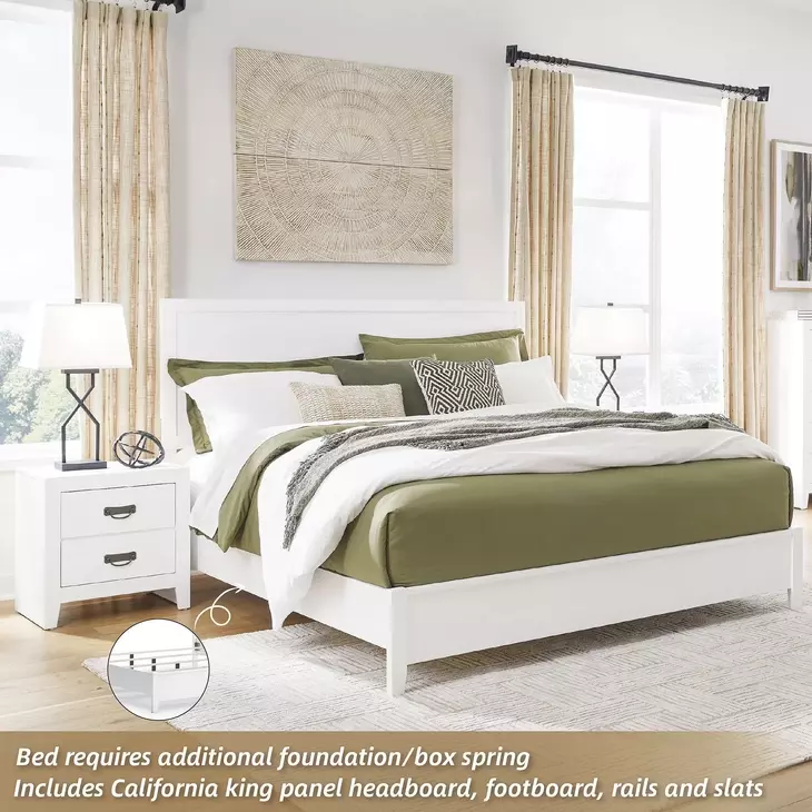 Binterglen White California King Panel Bed