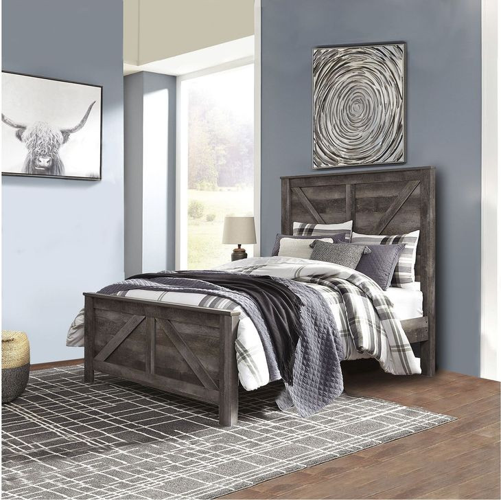 Wynnlow Gray Queen Crossbuck Panel Bed