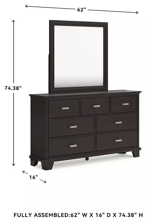 Covetown Dark Brown Dresser and Mirror From Ashley Furniture