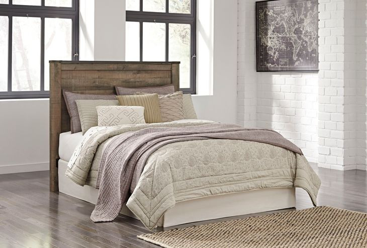 Trinell Warm Rustic Plank Queen Panel Headboard