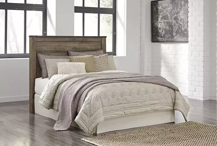 Trinell Warm Rustic Plank Queen Panel Headboard