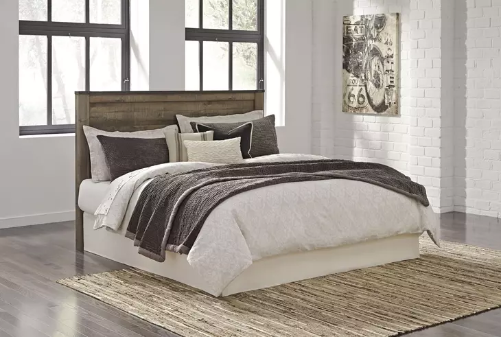 Trinell Warm Rustic Plank King or California King Panel Headboard