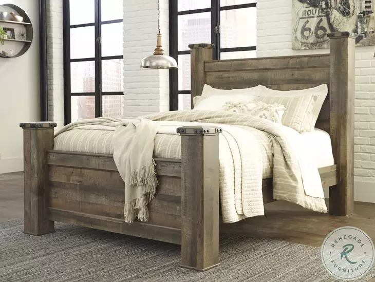 Trinell Brown King Poster Bed
