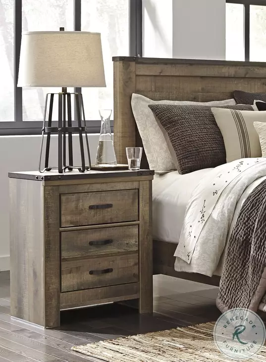 Trinell Brown Two Drawer Nightstand