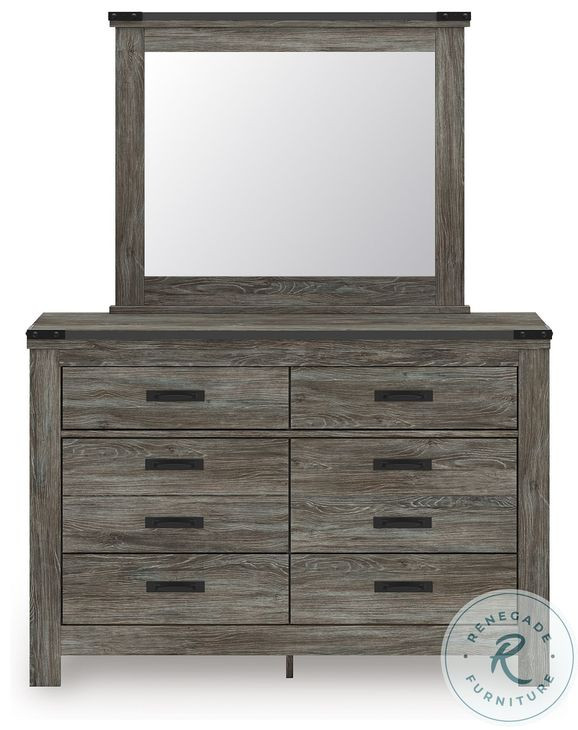 Frandern Gray Dresser with Mirror