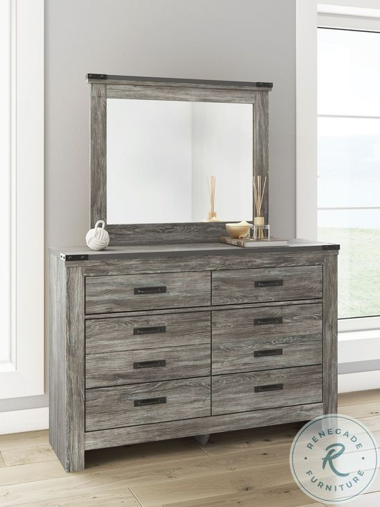 Frandern Gray Dresser with Mirror