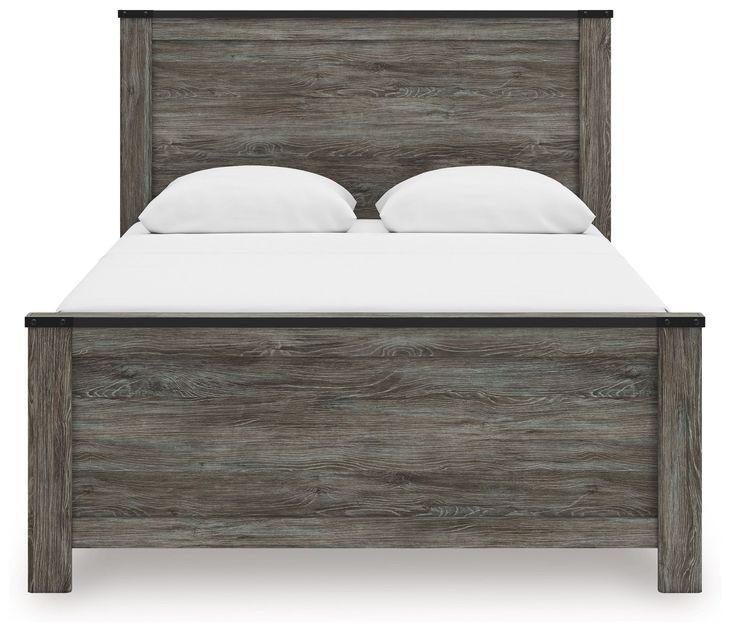 Frandern Black and Gray Twin Panel Bed with Nailhead Trim