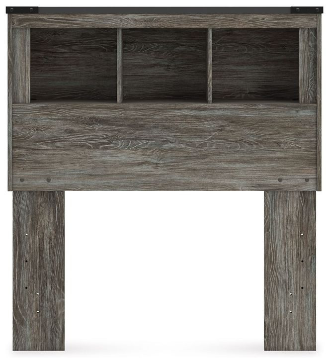 Frandern Rusti Warm Gray Twin Bookcase Headboard