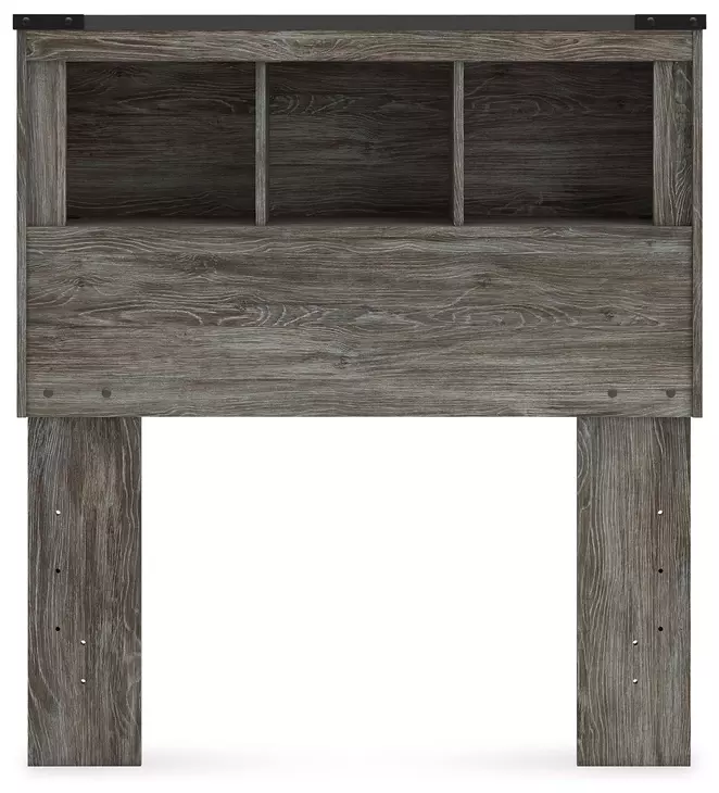 Frandern Rusti Warm Gray Twin Bookcase Headboard