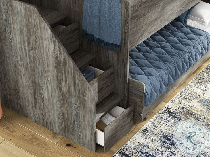 Frandern Gray Twin Over Twin Loft Bed