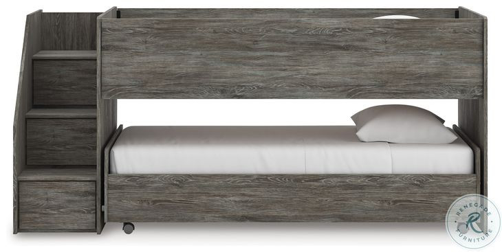 Frandern Gray Twin Over Twin Loft Bed