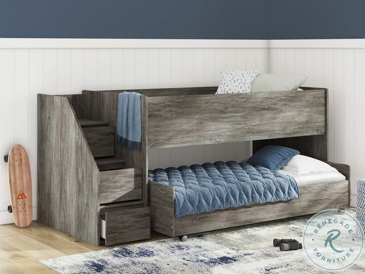 Frandern Gray Twin Over Twin Loft Bed