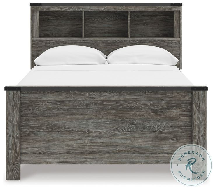 Frandern Gray Full Bookcase Panel Bed