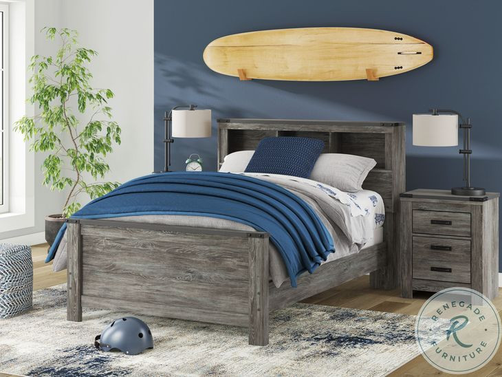 Frandern Gray Full Bookcase Panel Bed