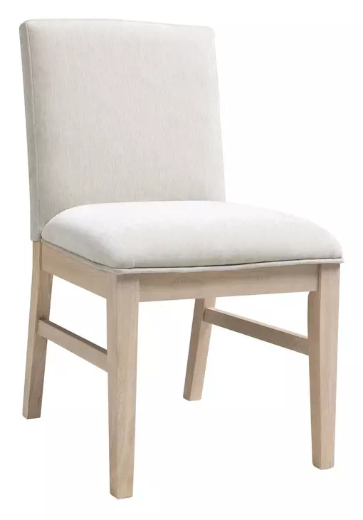 West End Ivory and Natural Maple Upholstered Parson Side Chair Set of 2