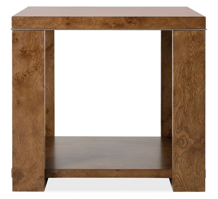 Mosaic Rich Golden Brown Rectangular Mulholland Round End Table