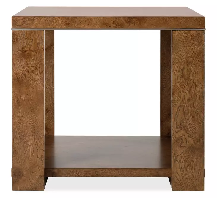 Melange Rich Golden Brown Rectangular Mulholland Round End Table