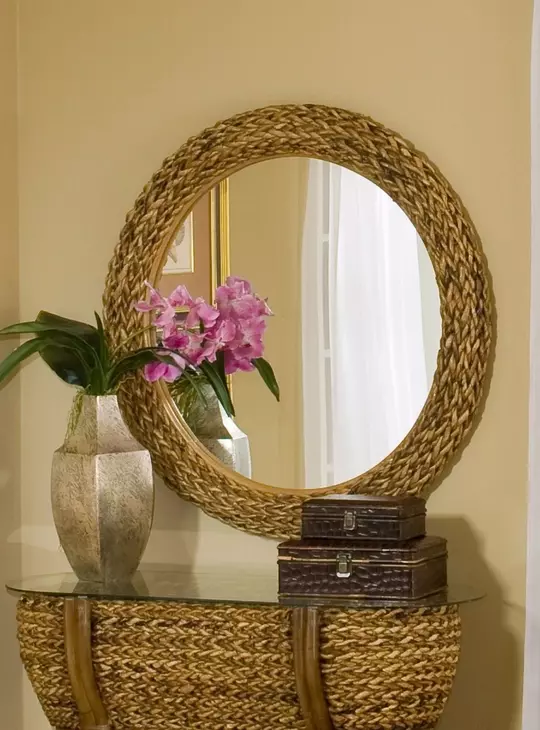 Maui Natural Round Wall Mirror