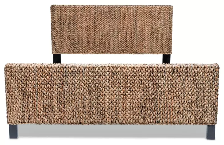 Maui Natural and Black King Panel Bed
