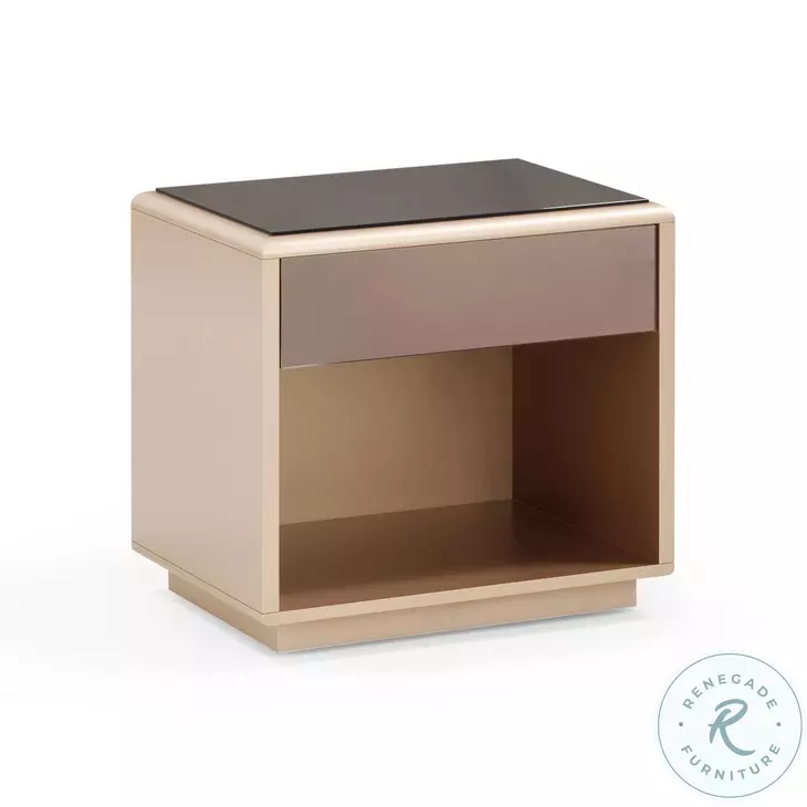 Martha Taupe Mirrored Nightstand