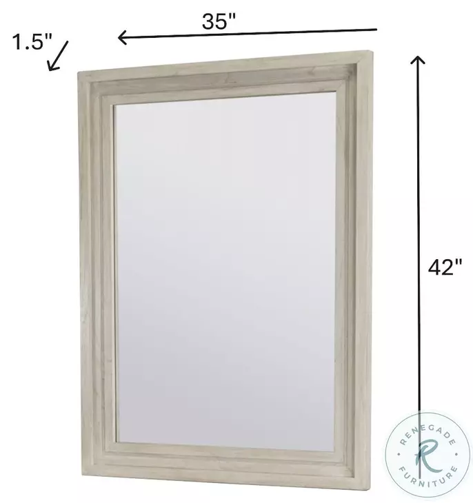 Blue Isles Aged Ivory Rectangular Dresser Mirror