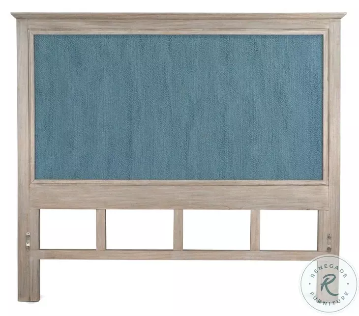 Blue Isles Ocean Blue and Aged Ivory King Headboard