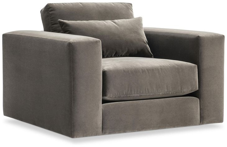 Felix Green Upholstered Swivel Lounge Chair with Pillow