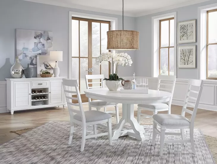 Harborwick White Dove 66" Extendable Oval Dining Table