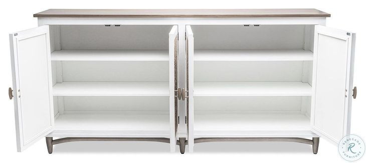 Hearthwood Sea Drift and White 4 Door Credenza