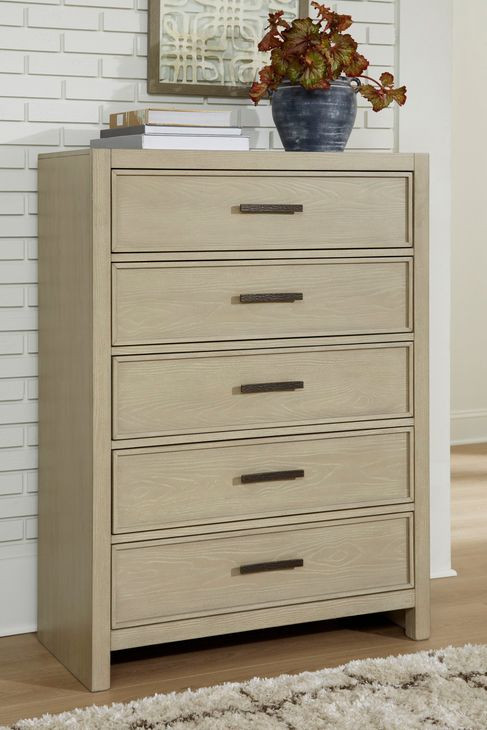 Calmoro Gray Wash 5 Drawer Chest