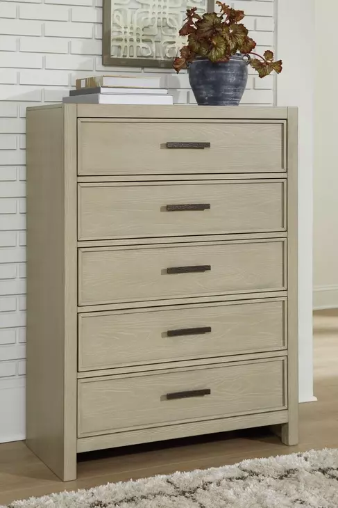 Calmoro Gray Wash 5 Drawer Chest