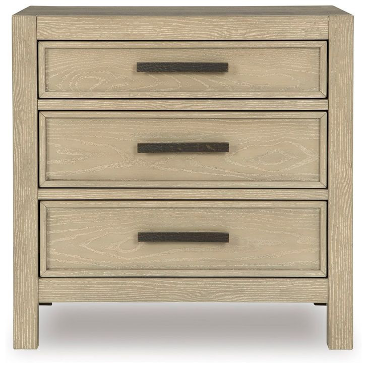 Calmoro Gray Wash 3 Drawer Nightstand