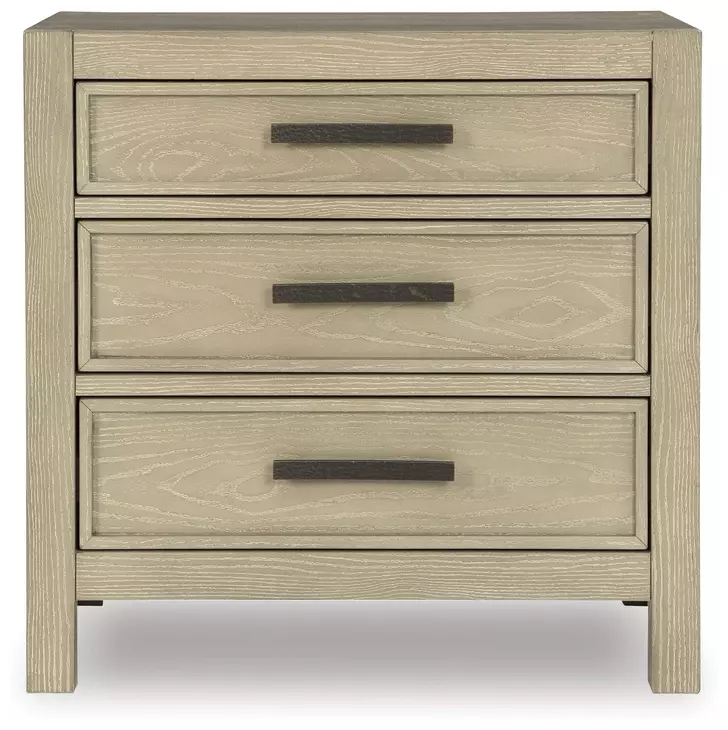 Calmoro Gray Wash 3 Drawer Nightstand
