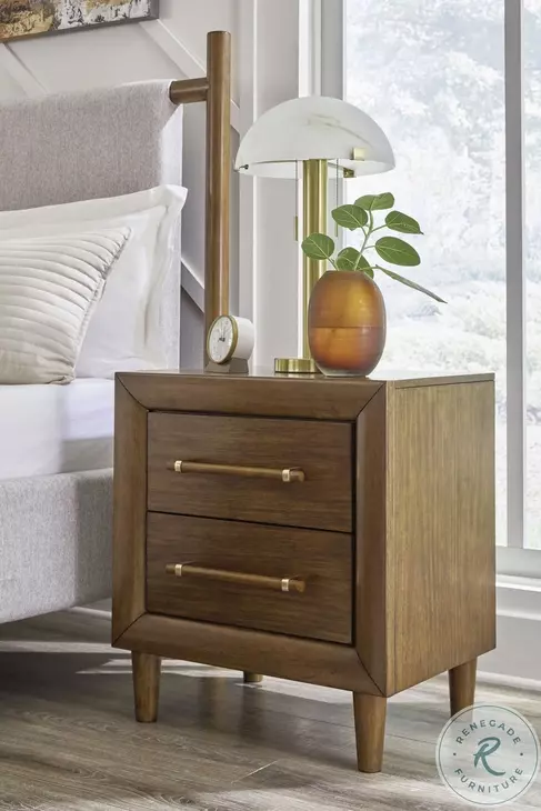 Lyncott Medium Brown 2 Drawer Nightstand