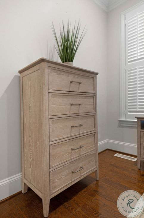 Harborview Glazed Driftwood 5 Drawer Chest