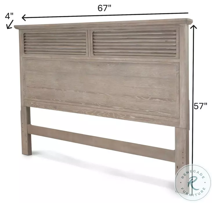 Harborview Glazed Driftwood Queen Headboard