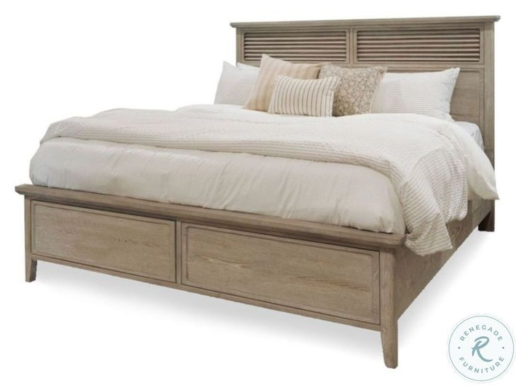 Harborview Glazed Driftwood Queen Panel Bed