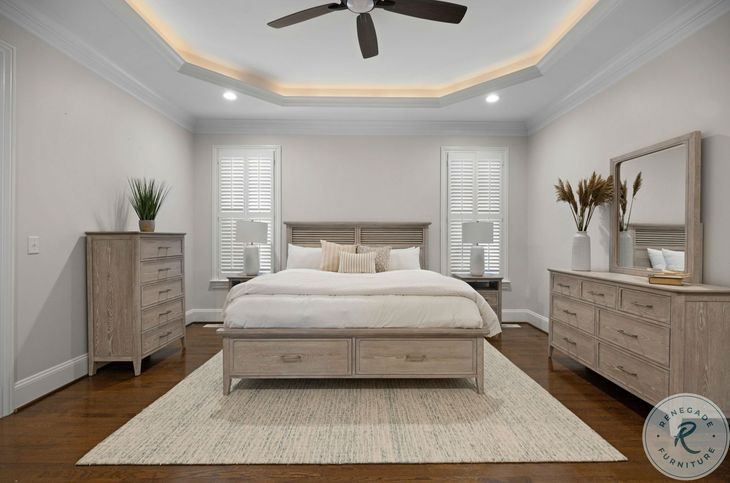 Harborview Glazed Driftwood Storage Bedroom Set