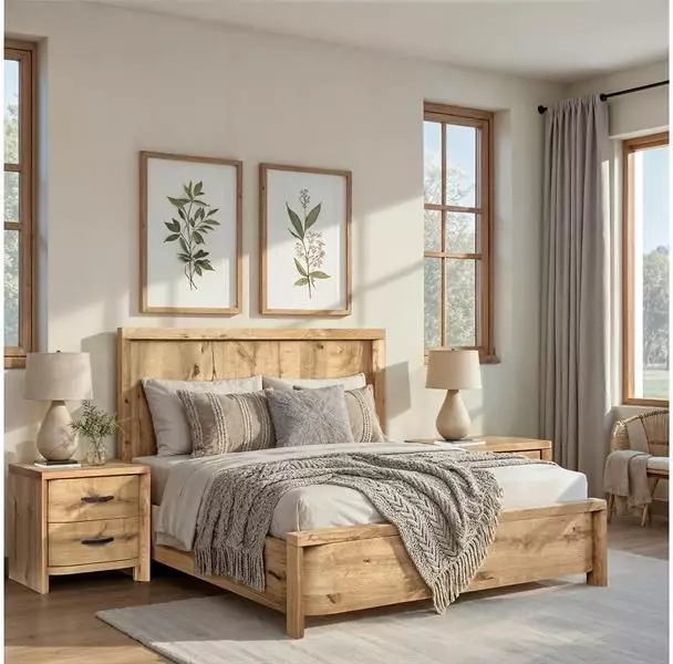 Laramie Honey Wheat Queen Panel Bed