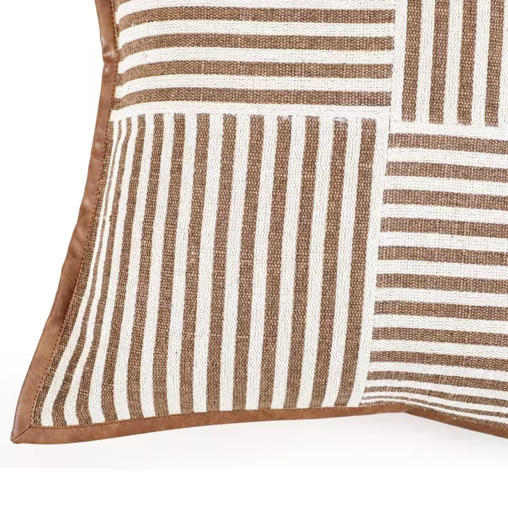 Kora Brown and White Throw Pillow Cover