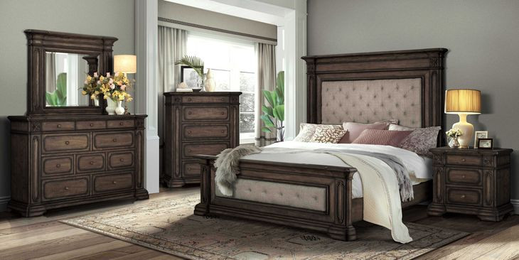 B00675 Brown 3 Drawer Nightstand with USB Charging and LED