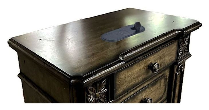 B00675 Brown 3 Drawer Nightstand with USB Charging and LED