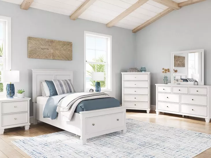 Fortman White Youth Storage Panel Bedroom Set
