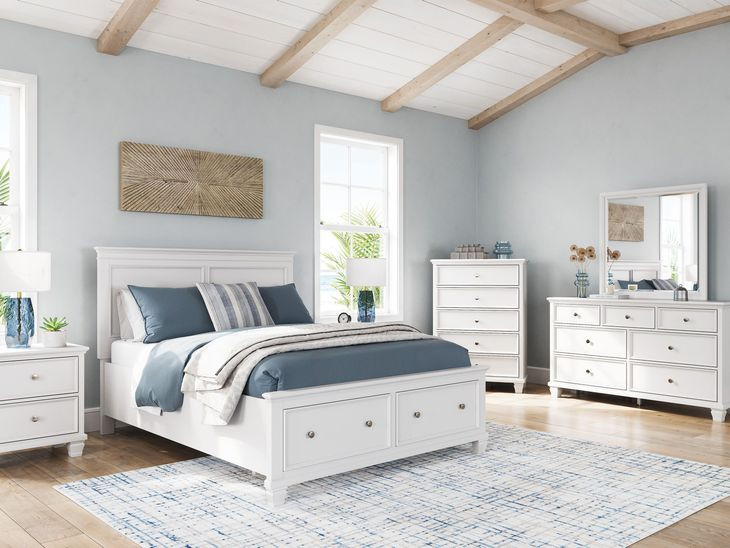 Fortman White Storage Panel Bedroom Set